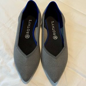 Rothy’s gray pointed flat. Size 10.5.